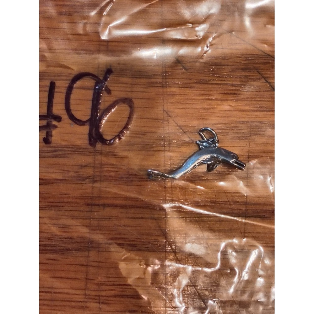 Vintage 925 Silver Leaping Dolphin Pendant Charm Nautical Animal Jewelry